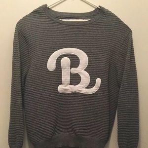 Barney Cools Gray Ribbed Knit Long Sleeve Sweater